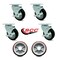 Service Caster Regency 600UBCKIT6 U-Boat Locking Caster and Wheel Replace Set - REG-20S414PPUBBLK-TLB-TP2-4PPUD820-2 - alternate 4